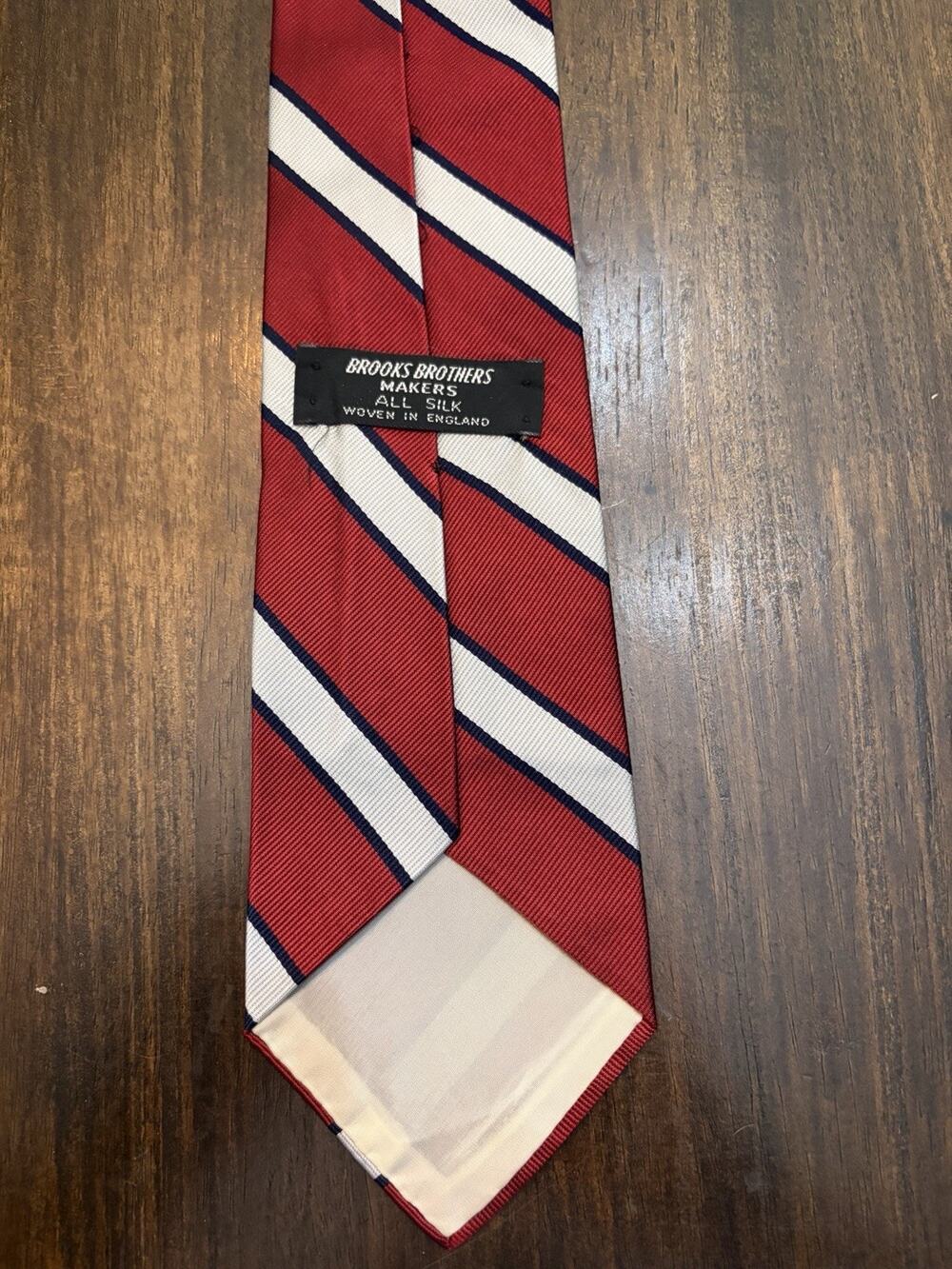 Vintage Brooks Brothers Makers Tie Red White Blue Repp Striped Silk USA Preppy